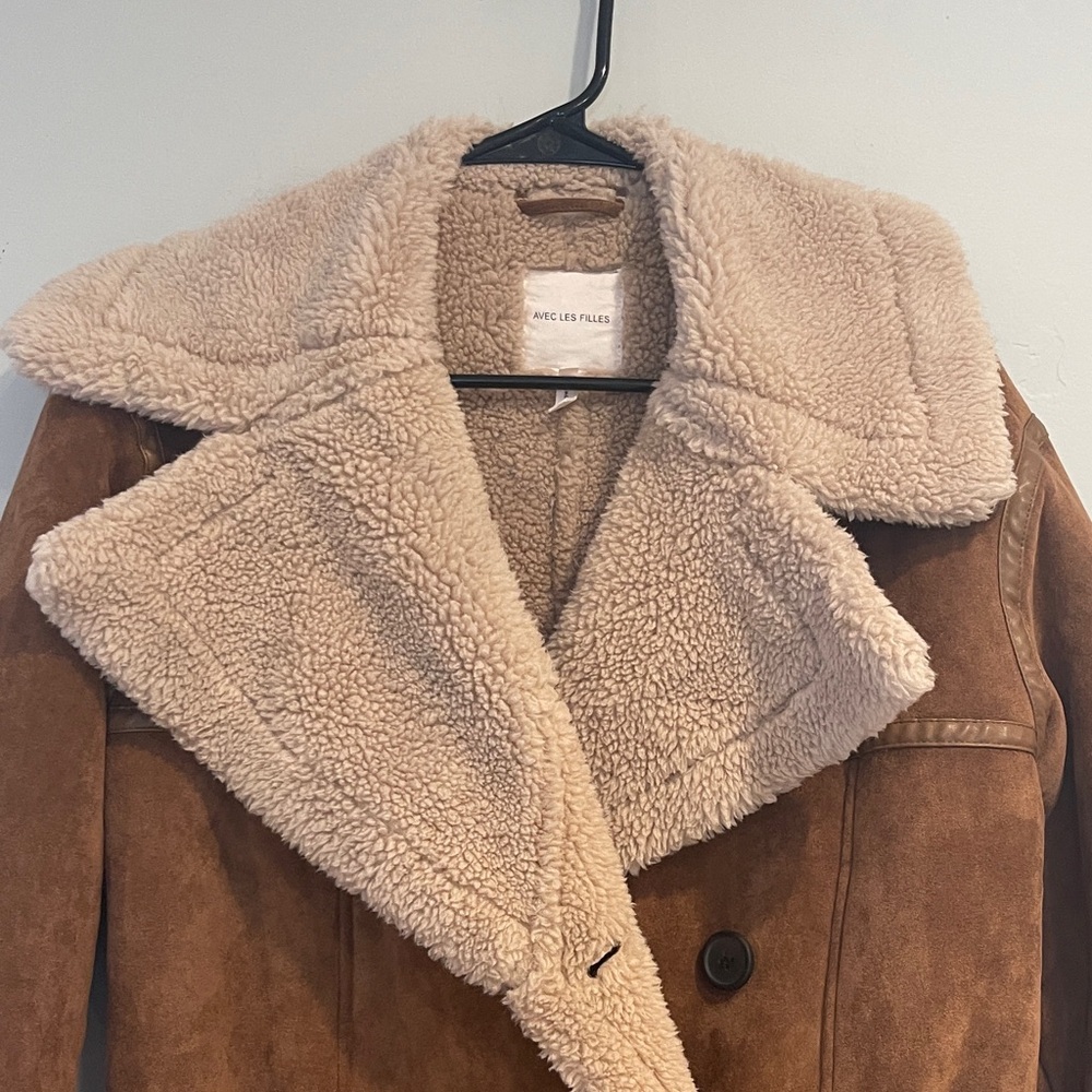 Avec Les Filles Faux Shearling Trench Coat size XS - Picture 5 of 13